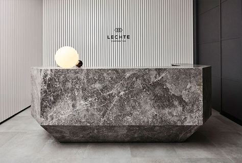 Yellowtrace Spotlight // April 2016. Marble Reception, Modern Reception Desk Design, Concierge Desk, Modern Reception Desk, Reception Desk Design, Store Concept, Lobby Reception, Modern Reception, Office Lobby