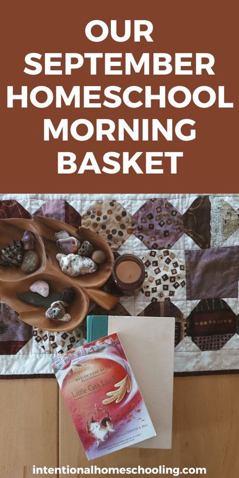 our SEPTEMBER HOMESCHOOL MORNING BASKET - all the games and books we are including - Intentional Homeschooling September Morning Basket, Homeschool Morning Basket Ideas, September Homeschool, Homeschool Morning Basket, Calico Cat Names, Devotions For Kids, September Morning, Morning Basket, Math Riddles