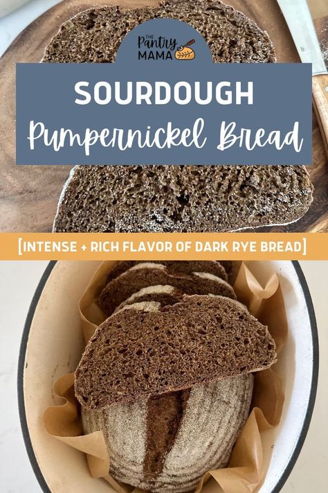 Sourdough Flavor Combinations, Spiked Milkshakes, Sourdough Pumpernickel, Christmas Sourdough, Pumpernickel Bread Recipe, Rye Sourdough Bread, Active Sourdough Starter, Sourdough Rye Bread, Pumpernickel Bread