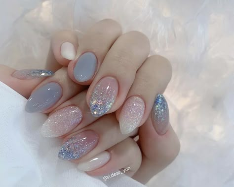 Milky Almond Nails, Nails Amazon, Nails Milky, Asian Nails, Beauty Nails Design, Subtle Nails, Blush Nails, Soft Nails, Kawaii Nails