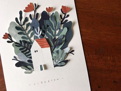 juli litkei on Instagram: "They gave me home 🌱🏠🌱❤️ . . . . . . . . . . . . . . . #home #liberton #best #place #homesharing #edinburgh #thankyou #cantbegratefulenough #flowers #plants #little #house #papercut #paperart #cut #forthemusicians #watercolor #illustration #painting #drawing #illustrationartist #illustrationofinstagram #illustratorsoninstagram" Paper Cut Out Illustration, Papercut Design Illustrations, Flower House Illustration, Papercut Flowers, Papercut Illustration Vector, Papercutting Illustration, Mini Collage, Cut Paper Illustration, Paper Illustration