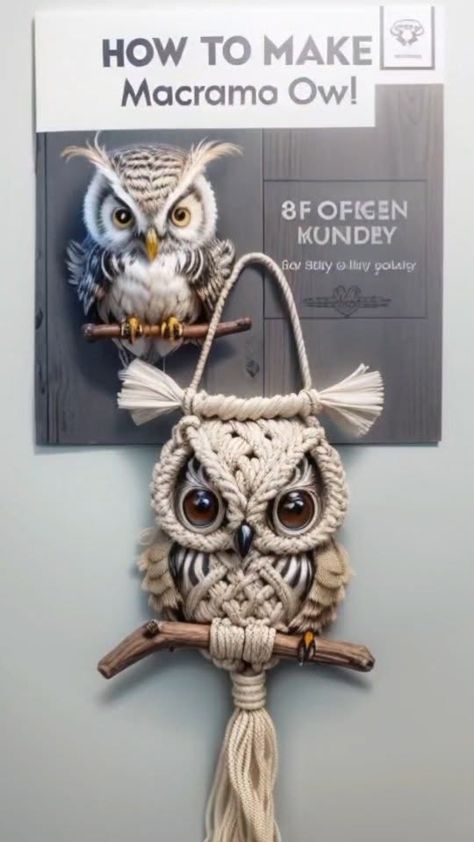 Macrame School (@macrameschool) • Instagram-foto's en -video's Free Owl Macrame Pattern, Owl Macrame Tutorial, Macrame Owl Pattern Free, Macrame Animals Tutorials, Macrame Owl Pattern, Macrame School, Owl Tutorial, Macrame Feathers, Macrame Wall Hanger