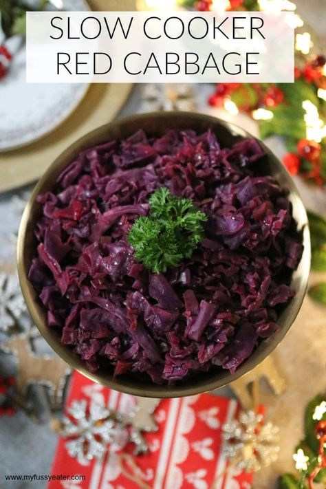 Red Cabbage is one of my favourite side dishes to serve up on Christmas Day. It’s vibrant, hearty and absolutely perfect for this time of year. The only issue with cooking it is space. When you already have so much cooking on the hob and in the oven, you may run out of space for any more dishes, so this delicious and easy recipe for Slow Cooker Red Cabbage, is the ultimate side dish for Christmas Day! #slowcookerrecipes #christmasrecipes #redcabbabgerecipes Slow Cooker Red Cabbage, Sausage Meat Stuffing, Cabbage Slow Cooker, Cooked Red Cabbage, Red Cabbage Recipe, Slow Cooker Christmas, German Dishes, Red Cabbage Recipes, Braised Red Cabbage