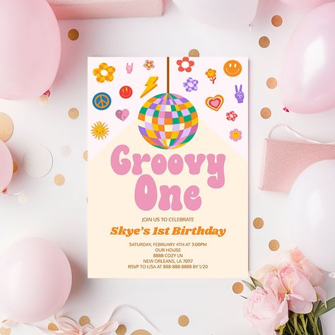 1st Birthday Disco Theme, One Year Old Disco Party, Disco Themed First Birthday, Disco 1st Birthday Party, First Disco Birthday Party, Disco First Birthday, Disco First Birthday Party, Groovy One Birthday Party, Groovy One Birthday