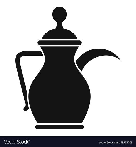 Arabic Coffee Pot, Coffee Icon, Arabic Coffee, Ramadan Crafts, Simple Illustration, Clay Design, Coffee Art, Diy Crafts To Sell, Middle Eastern