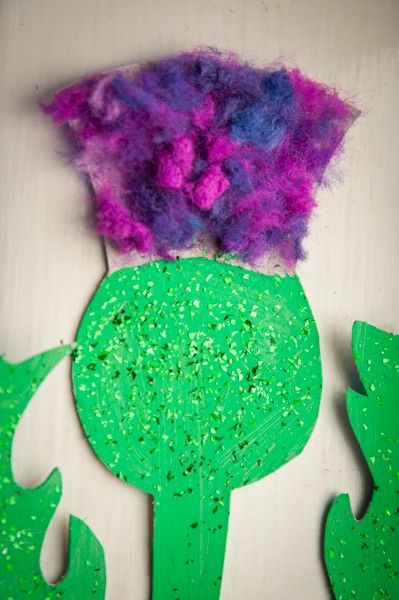 Alexandra's Wishes: Toddler Group Tuesday - Scottish Thistles Thistle Crafts, Scottish Thistle Art, Burns Day, Fluffy Top, Thistles Art, Nursing Home Activities, Saint Andrews, Burns Night, Diy Birds