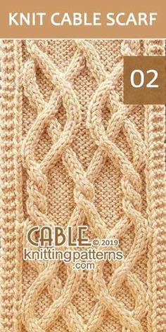 Twin Celtic Cable Scarf Pattern 02. Skill level: Intermediate knitter and up. Cable Scarf Pattern, Knit Stitch Patterns Cables, Cabled Hat Pattern, Cable Scarf, Cable Knitting Patterns, Scarf Yarn, Cable Knitting, Vogue Knitting, Cable Stitch