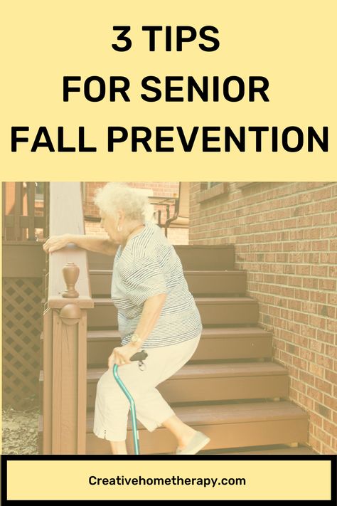 a Senior on steps with a cane Fall Safety Tips, Fall Prevention Activities, Senior Health Care, Retirement Activities, Fall Risk, Winter Safety, Home Safety Tips, Patient Safety, Family Caregiver