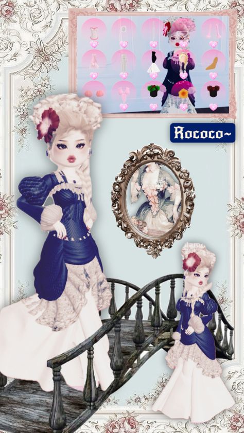 Here’s a cute DTI fitspo for you :D Rococo Dress, Theme Dress, Game Dresses, Gaming Clothes, Rococo, Games For Kids, Dress To Impress, Dresses