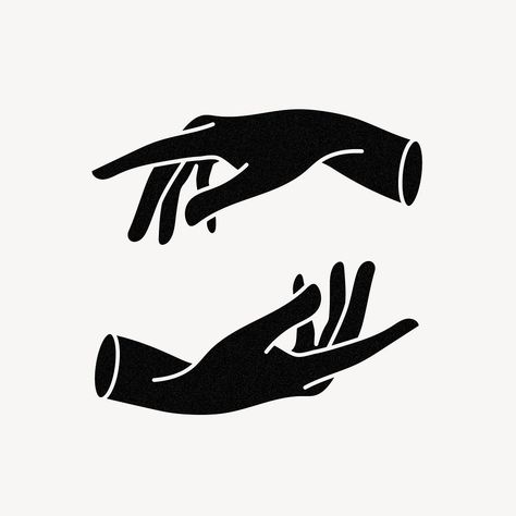 Two Hands Illustration, Witch Hands Drawing, Hands Illustration Simple, Hands Illustration Art, Hands Stencil, Body Illustration, Hand Graphic, Art Psychology, Hands Design