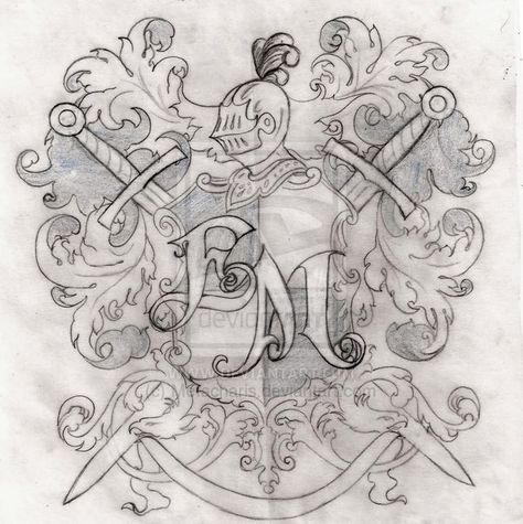 Coat of Arms Tattoo by Metacharis on deviantART Coat Of Arms Tattoo, Shield Tattoo, Arm Drawing, Arrow Tattoo, Tattoo Arm, Coin Design, Tattoo Flash, Tattoo Idea, Wrist Tattoos