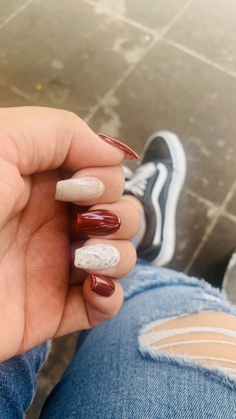 Glitter Marble Nails, Marble Nails, Wine Red, Marble, Glitter, Wine, Nails, Red, Beauty