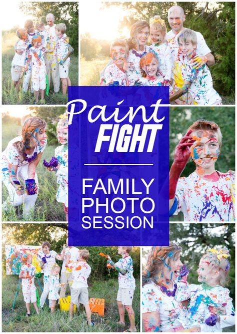 Win the ‘coolest mom award’ by surprising your family with a playfully messy paint-fight photo shoot! These make for great photos and even better memories. Paint Throwing Photo Shoot, Paint Photo Shoot Ideas, Family Paint Photoshoot, Paint Splatter Photoshoot, Painting Photoshoot Ideas, Painting Photoshoot, Messy Painting, Paint Photoshoot, Creative Photo Ideas