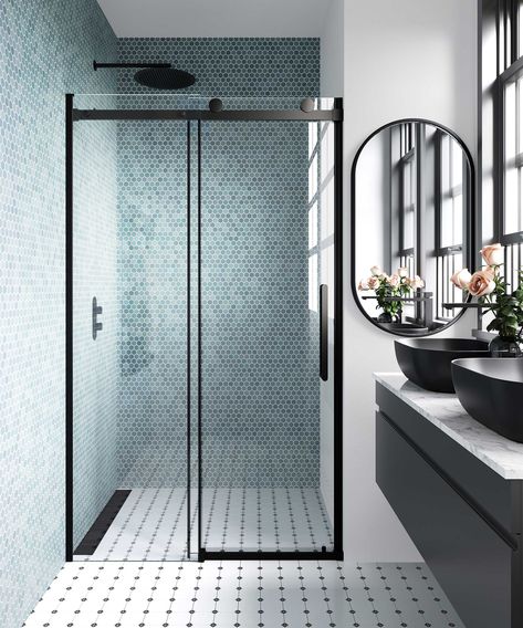 18 clever small bathroom ideas to maximise space | Homebuilding Attic Shower, Luxury Ensuite, Shower Cubicle, Small Bathroom Layout, Small Bathroom With Shower, Bathroom Layouts, Small Showers, Quadrant Shower Enclosures, Sliding Shower Door