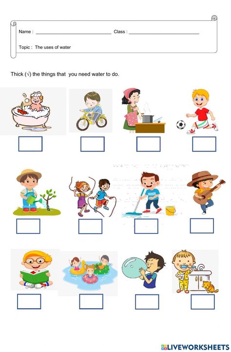 Use Of Water Worksheet, Water Uses Worksheet, Water Worksheet For Grade 1, Uses Of Water Chart For Kids, Uses Of Water Worksheet For Kindergarten, Uses Of Water Worksheet For Kids, Water Activities Preschool, Water Worksheet, Synonym Activities