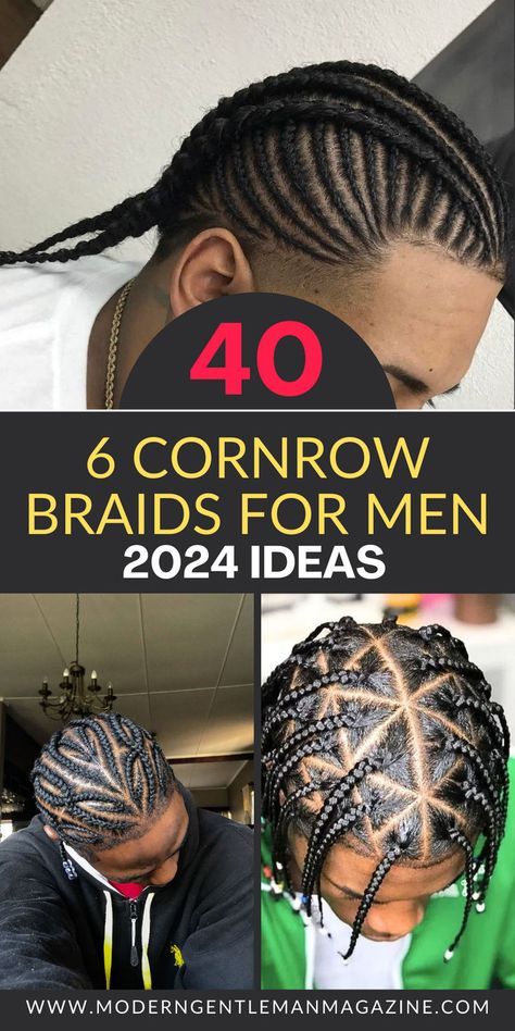 Check out 40 stylish ideas for 6-cornrow braids for men! Perfect for a bold and unique style. #CornrowBraids #MensBraids #BraidsForMen Men’s Cornrows Hairstyles, Braiding Mens Hair, Braided Hairstyles For Men Black, Men Protective Styles, Criss Cross Braids Men, 6 Cornrow Braids, Men’s Braided Designs, Plat Braids For Men, 6 Cornrow Braids Men