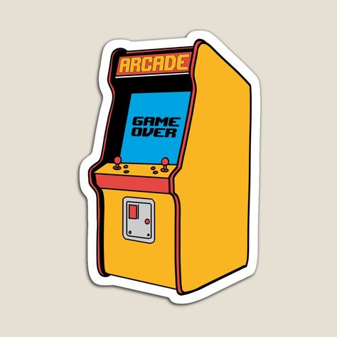 Get my art printed on awesome products. Support me at Redbubble #RBandME: https://www.redbubble.com/i/magnet/80s-Arcade-Machine-Game-Over-by-21im-Art/164393278.TBCTK?asc=u Arcade Clipart, Arcade Machine Drawing, Arcade Drawing, 80s Arcade, Arcade Machine, Arcade Game, Old Games, Arcade Games, Easy Drawings