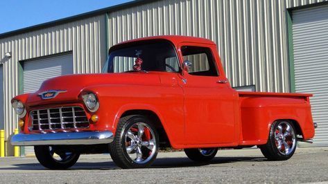 55 Chevy Truck, Futuristic Cars Concept, Cabin Storage, Chevy Motors, Chevy Stepside, Vintage Pickup, Chevy 3100, Vintage Pickup Trucks, 1955 Chevy