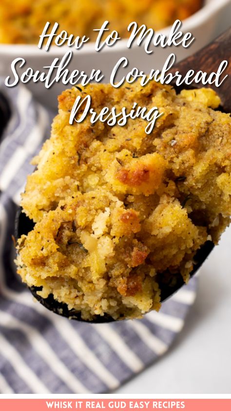 Cornbread Dressing Cornbread Dressing Without Celery, Best Homemade Thanksgiving Dressing Recipes, Cornbread Dressing With Mushrooms, Small Cornbread Dressing Recipe, How To Make Thanksgiving Dressing, Best Homemade Dressing Thanksgiving, Country Dressing Recipe, Cornbread Dressing For Two, Southern Cornbread Recipe Jiffy