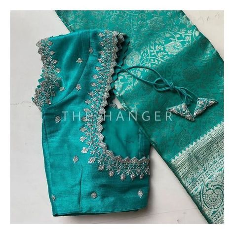 1,267 Likes, 9 Comments - WeddingBlouses (@weddingblouses) on Instagram: "Bridal blouse inspiration 😍 Designer @thehangerboutique_official . #bridalwear #bridalbouse #embroideryblouse #embroidery #blouse #designerblouse #aariembroidery #designersleeves #weddingblouses #trendyblouse #weddinginspiration #weddingwear #weddings #weddingdesigner #weddinglook #bridalblousedesign #bridalblousesinspiration #indianwedding #southindianbride #tamilwedding #keralawedding #bridaljewellery #bridalmakeup" Arya Work, Blouse Inspiration, Cut Work Blouse, Green Blouse Designs, Magam Work, Blue Blouse Designs, Maggam Blouse, Latest Bridal Blouse Designs, Boat Neck Blouse Design