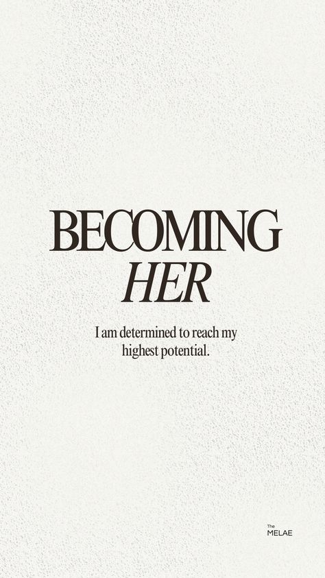 Becoming her. That girl. Reaching my highest potential. #levelup #selfimprovement #affirmations #positivity #growhtmindset #growing #selfdevelopment #minimal #beige #aesthetic #quotes #quoteoftheday #gettingbetter #becomingthatgirl #itgirl #thatgirlaesthetic #mimimalisticquote Highest Version Of Yourself Aesthetic, Becoming Her Quotes, Rebranding Yourself Aesthetic, Highest Self Aesthetic, Becoming Her Aesthetic, Beige Aesthetic Quotes, Minimal Beige Aesthetic, Reinventing Yourself Aesthetic, Easygoing Aesthetic