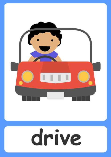 Action Verbs For Kids, Verb Flashcards, Verbs For Kids, Verbs Poster, Language Activities Preschool, Baby Flash Cards, Past Tense Verbs, Free Flashcards, Emotions Preschool