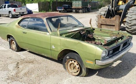 This Dodge Demon seems cheap but do you think it's a worthwhile project? #Demon, #Dodge 1971 Dodge Demon, Dodge Dart Demon, Plymouth Duster, Best Barns, Dodge Muscle Cars, American Classic Cars, American Classic, Barn Finds, Muscle Cars