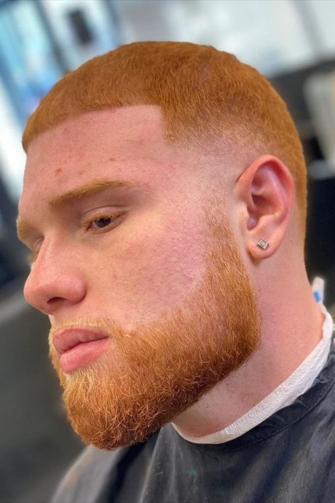 Men with a ginger hair and short ginger beard with high fade Fine Red Head Men, Ginger Bearded Men, Men With Red Hair, Red Head Men, Colored Beard, Ginger Male, Guys With Beards, Ginger Guy, Ginger Guys