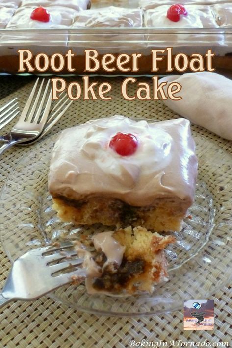 Beer Frosting, Beer Cake Recipe, Root Beer Cake, Root Beer Float Cake, Poke Cake Recipe, Recipe Cake, Beer Float, Poke Cake Recipes, Root Beer Float