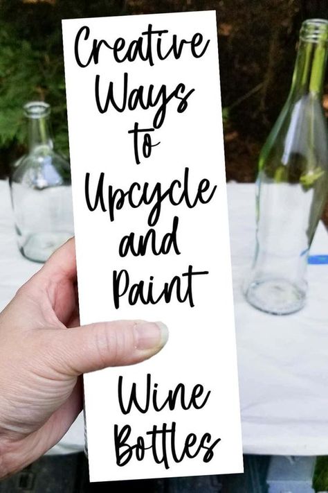 A lot of wine bottles and other glass jars end up in our recycling bins- or worse yet, our trash cans! But they are fantastic canvases for any number of upcycle ideas and craft projects. Here are some inventive ways to paint glass bottles for repurposing as decor around your home. Decorating Glass Bottles Diy, Painted Wine Bottles Christmas Diy, Decorated Wine Bottles Diy, Cut Bottle Crafts, Wine Bottle Crafts Decoration, Spring Wine Bottle Crafts, Frosted Wine Bottles Diy Craft Ideas, Cut Wine Bottle Crafts, Upcycling Glass Bottles