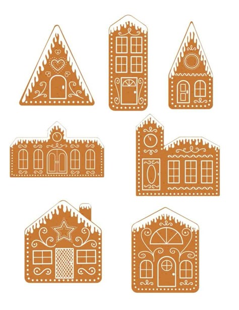 Free gingerbread house printables for Christmas. Ornaments, coloring pages, and gift tags. Gingerbread Diy Ornaments, Gingerbread House Diy, Gingerbread House Inspo, Gingerbread House Craft, Houses Traditional, Gingerbread House Patterns, Traditional Christmas Cookies, Gingerbread House Designs, Gingerbread Diy