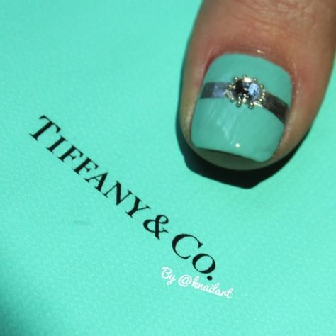 Tiffany Blue Nails, Tiffany Nails, Fantasy Nails, Azul Tiffany, Toe Nail Designs, Bridal Nails, Fabulous Nails, Tiffany And Co, Fancy Nails