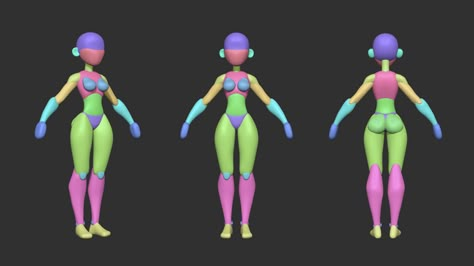 Zbrush Character Tutorial, Zbrush Blockout, Character Blockout, Stylized Anatomy, 3d Karakter, Zbrush Character, Indie Game Art, Sculpting Tutorials, 3d Modeling Tutorial