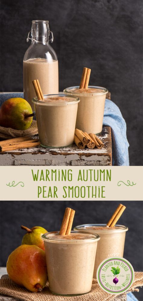 Seasonal Smoothie Recipes, Seasonal Smoothies, Pear Shake Recipe, Pear Milkshake, Healthy Fall Smoothies, Fall Smoothie Recipes Healthy, Fall Flavored Smoothies, Pear Ginger Smoothie, Healthy Autumn