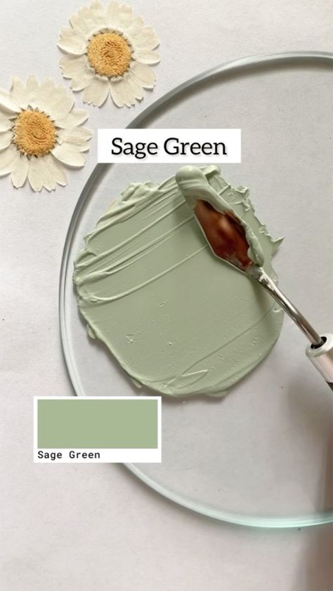 quinns_arte on Instagram: The perfect Sage Green✨ . Follow @quinns_arte for more Colour Mixing Tutorials ♥️ . I am starting my colour mixing series again for you… How To Make Sage Green, How To Make Sage Green Paint, Green Colour Mixing, Quinns Arte, Sage Painting, Aesthetic Sage Green, Sage Green Paint Color, Color Mixing Chart Acrylic, Dried Sage