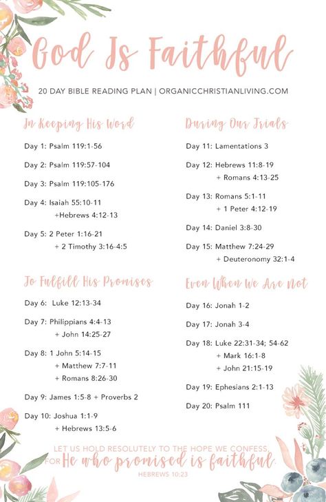 Bible Reading Plan For Women | Topical Bible Study | Bible Study Lessons | Bible Studies for Beginners | God's Faithfulness Bible Reading Plan For College Students, Bible Reading Plan For Women, Christian Quotes For Women, Topical Bible Study, Bible Plans, God Is Faithful, Bible Studies For Beginners, Scripture Writing Plans, Scripture Writing