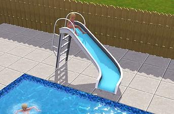 Mod The Sims - Pool Slide Sims Pool, Sims 4 Pool, Mod Pool, Sims 4 Cc Furniture Living Rooms, Sims 4 Traits, Outside Pool, Die Sims 4, Cc Packs, The Sims 4 Pc