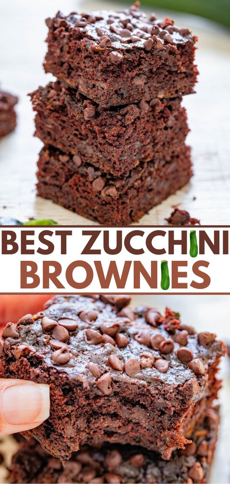 Zucchini Brownies Recipes, Sea Salt Brownies, Chocolate Zucchini Brownies, Best Zucchini, Zucchini Brownies, Averie Cooks, Zucchini Cake, Rich Chocolate Cake, Chocolate Zucchini