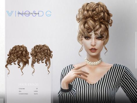 Sims Cc Wolfcut Hair, Sims 4 Hair Rollers, Sims 4 Cc Hair Female Long Curly, Sims 4 Cc Messy Hair, Sims 4 Curly Hair, Vrchat Avatar, Sims Inspiration, Die Sims 4, Mod Hair