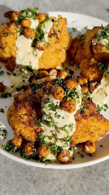 Cauliflower Wedge Salad, Cauliflower Wedge Salad With Creamy Feta Dressing, Cheesy Garlic Parmesan Cauliflower, Picked Cauliflower, Herby Cauliflower Salad With Chickpeas, Wedge Salad, Creamy Parmesan, Beautiful Salad, Pea Salad