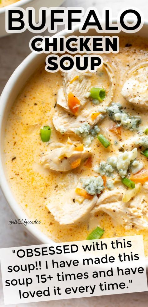 Soup Buffalo Chicken, Buffalo Chicken Soup With Orzo, Paleo Buffalo Chicken Soup, Chicken Wing Chowder, Hot Wing Soup, Buffalo Chicken Soup Keto, Buffalo Chicken Wing Soup Recipe, Buffalo Chicken Chowder Soup, Buffalo Soup Chicken