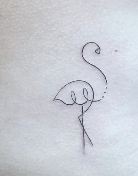 Flamingo Simple Tattoo, Flamingo Line Drawing, Flamingo Line Tattoo, Fine Line Flamingo Tattoo, Flamingo Tattoo Black, Simple Flamingo Tattoo, Small Flamingo Tattoo, Flamingo Tattoos For Women, Pink Flamingo Tattoo