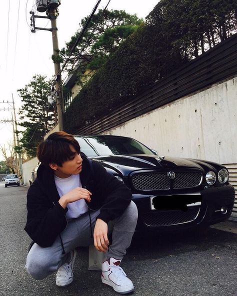 12.2k Likes, 44 Comments - BTS Jungkook⁷ (@jurgkook) on Instagram: “18y/o Jeongguk flexing in front of a car on the streets and now he owns his own Mercedes Benz which…” Jimin Selca, Jungkook Selca, Jeon Jungkook Photoshoot, Korean Couple, Jungkook Abs, Bts Lockscreen, Jungkook Cute, Foto Jungkook, Bts Boys