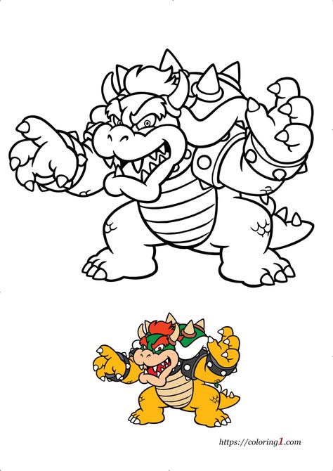 Bowser Mario Coloring Pages - 2 Free Coloring Sheets (2021) Bowser Coloring Pages, Mario Bros Coloring, Mario Coloring, Super Mario Coloring Pages, Mario E Luigi, Time Wallpaper, Mario Coloring Pages, Coloring Page Ideas, Coloring Pages For Boys