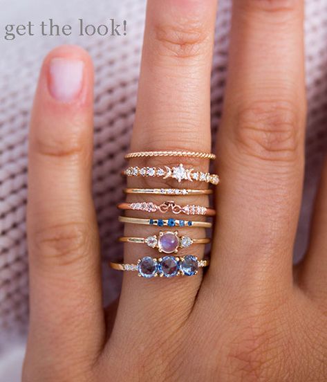 Loving these Audrey Rose rings, so pretty! Gem Rings Stones, Rings Combination, Ring Combinations, Rose Rings, Audry Rose, Audrey Rose, Sparkly Ring, Baguette Ring, Ring Stack