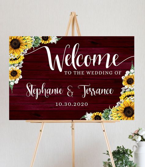 Maroon And Sunflower Wedding, Sunflower And Burgundy Wedding, Burgundy And Yellow Wedding, Red And Yellow Wedding, Sunflower And Rose Wedding, Red Sunflower Wedding, Rustic Sunflower Wedding, Sunflowers And Roses, Sunflower Themed Wedding