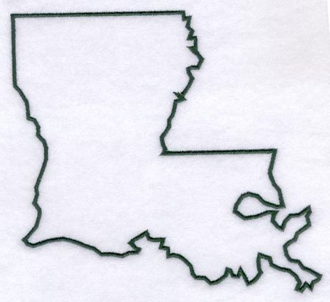 louisiana state outline tattoo - Google Search Louisiana Outline, Louisiana Tattoo, State Tattoos, Louisiana Art, State Outline, Louisiana State, Embroidered Towels, Stencil Template, Embroidery Library