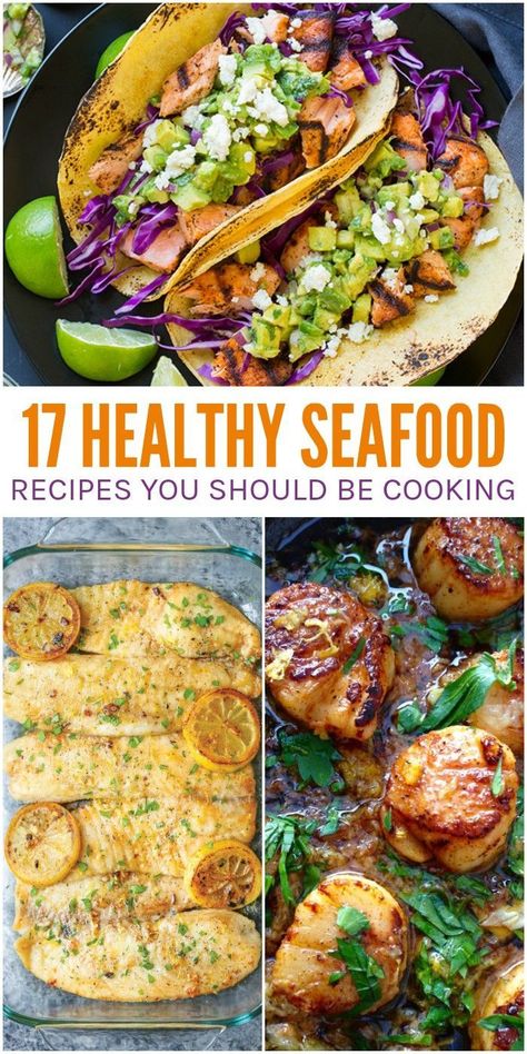 Add some interest to your weekly summer menu with these healthy seafood recipes. But healthy doesn’t mean bland. No, these seafood dishes are full of flavor, so you’ll never get bored at dinnertime. Whether you like mild white fish or flavorful salmon or calamari, you’ll find something that’ll appeal to your taste buds. Healthy Seafood Dinners, Healthy Seafood Recipes, Seafood Dinner Recipes, Calamari Recipes, Seafood Recipes Healthy, Best Seafood Recipes, Healthiest Seafood, Summer Menu, Easy Seafood