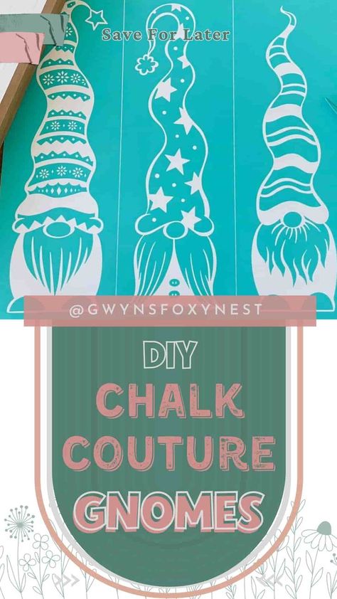 Chalk Couture Gnome transfer how to use Gnome Pom Pom, Gnome Wood Sign, Gnome Stencil, Gnomes Wood, Pom Pom Yarn, Dollar Store Diy Projects, Gnome Ornaments, Chalk Couture, Yarn Projects