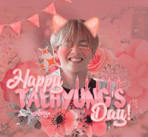 V Birthday Pic, Bts Happy Birthday, Happy V Day, Valentines Day Pictures, Bts Birthdays, Bts V Pictures, Bff Video, V Day, Bts Imagine